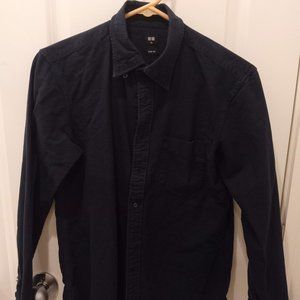 Uniqlo Navy Blue Slim Fit Oxford Button Down